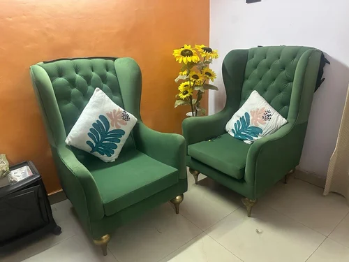 Jade Green Single Seater Velvet Visitor Office Sofa